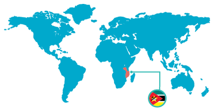 ubicación en al mapa de Mozambique